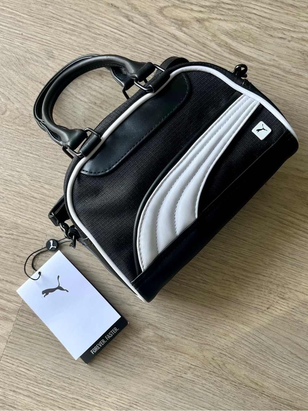 Puma Mini Grip Crossbody Bag Black and White